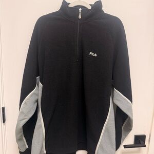 Fila Men's Zip-Up Sweater in Black and Gray